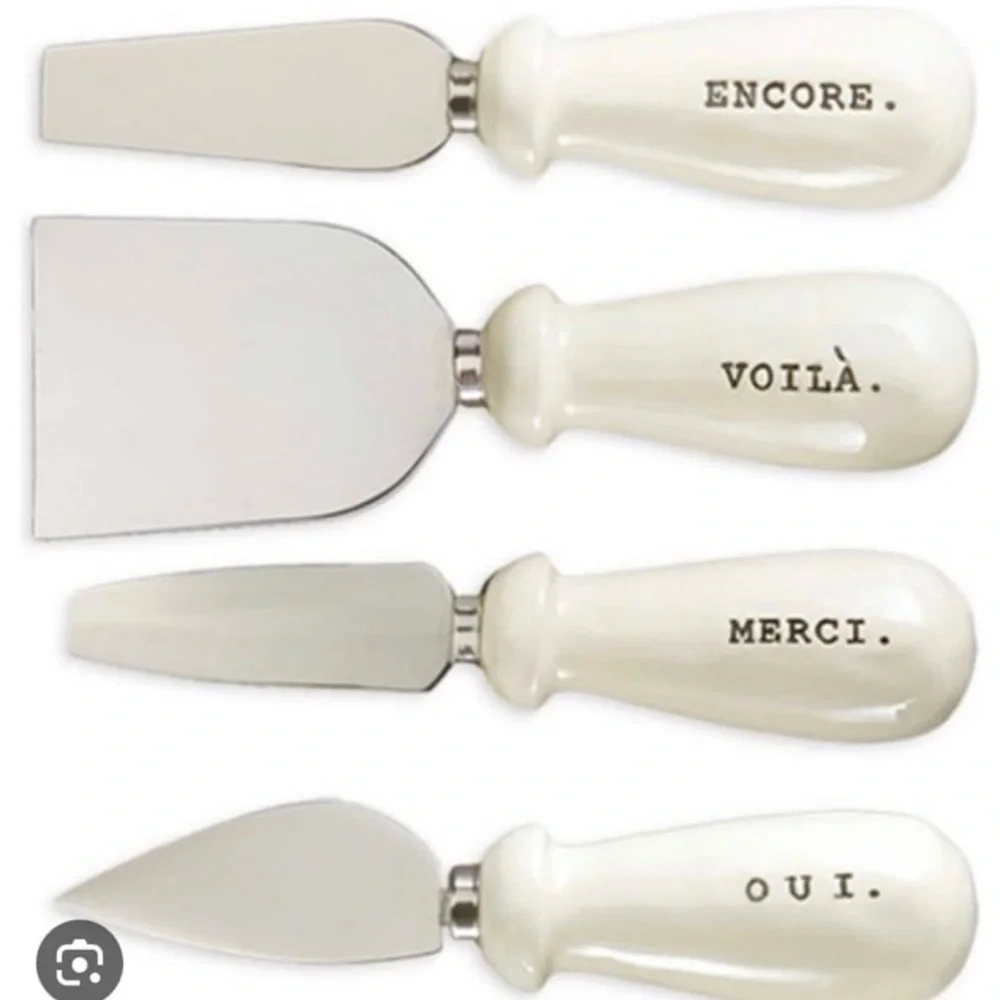 Rare HTF Discontinued Rae Dunn Boutique Vintage French Cheese Knives Set of 4